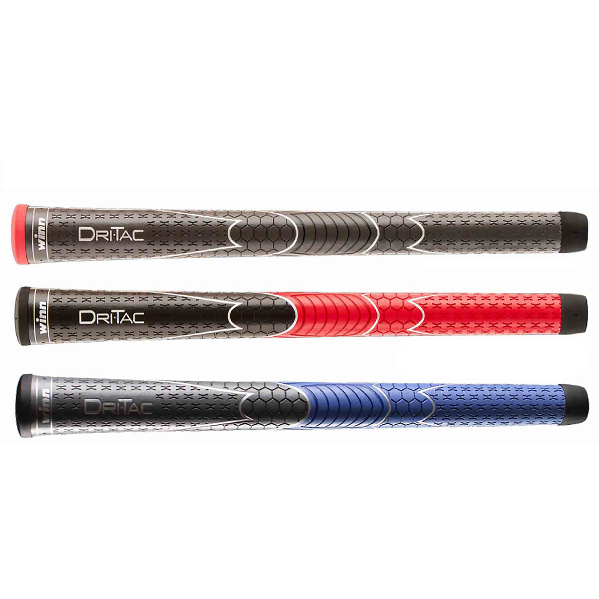 Juego De Empuñaduras Winn Dri-Tac Envolventes – Tamaño Mediano +1/16, Gris Oscuro, 6DTWRDG