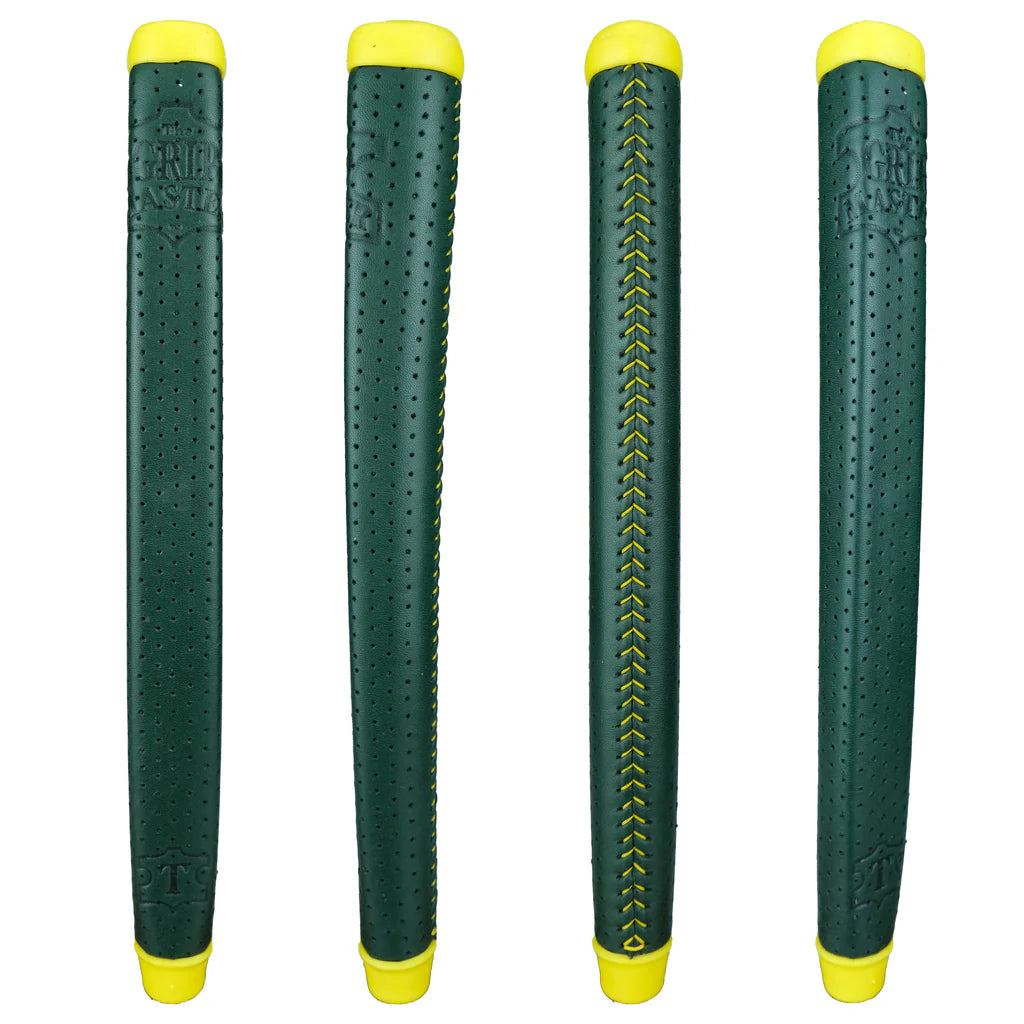 THE GRIP MASTER SIGNATURE PADDLE PUTTER DARK GREEN-YELLOW (YELLOW STITCHBACK)