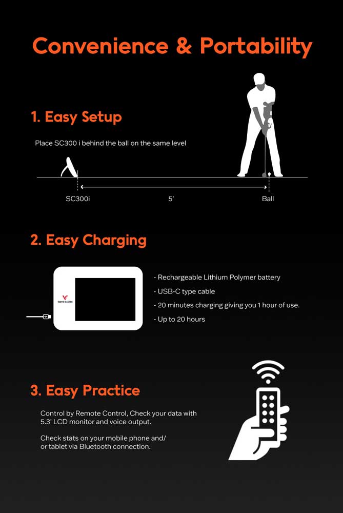 SWING CADDIE SC300i VOICE PORTABLE LAUNCH MONITOR